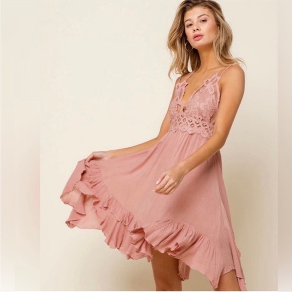 NWT Free People Womens Adella Slip
Dress Rose Size Small and XS - Picture 8 of 15
